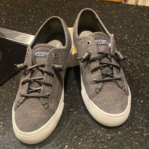 SPERRY GREY SLIP ON TOP-SIDER MEMORY FOAM SNEAKER SIZE 8